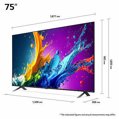  75 ���� LG QNED80, �������� ���� 4K �� ���� ��������, ��� ���, HDR10 �-webOS24, ��� 75QNED80T6B
