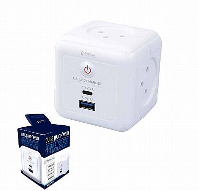 ���� ����� 4 ����� + ������ ����� 1TYPE-C + 1USB ���� OMEGA